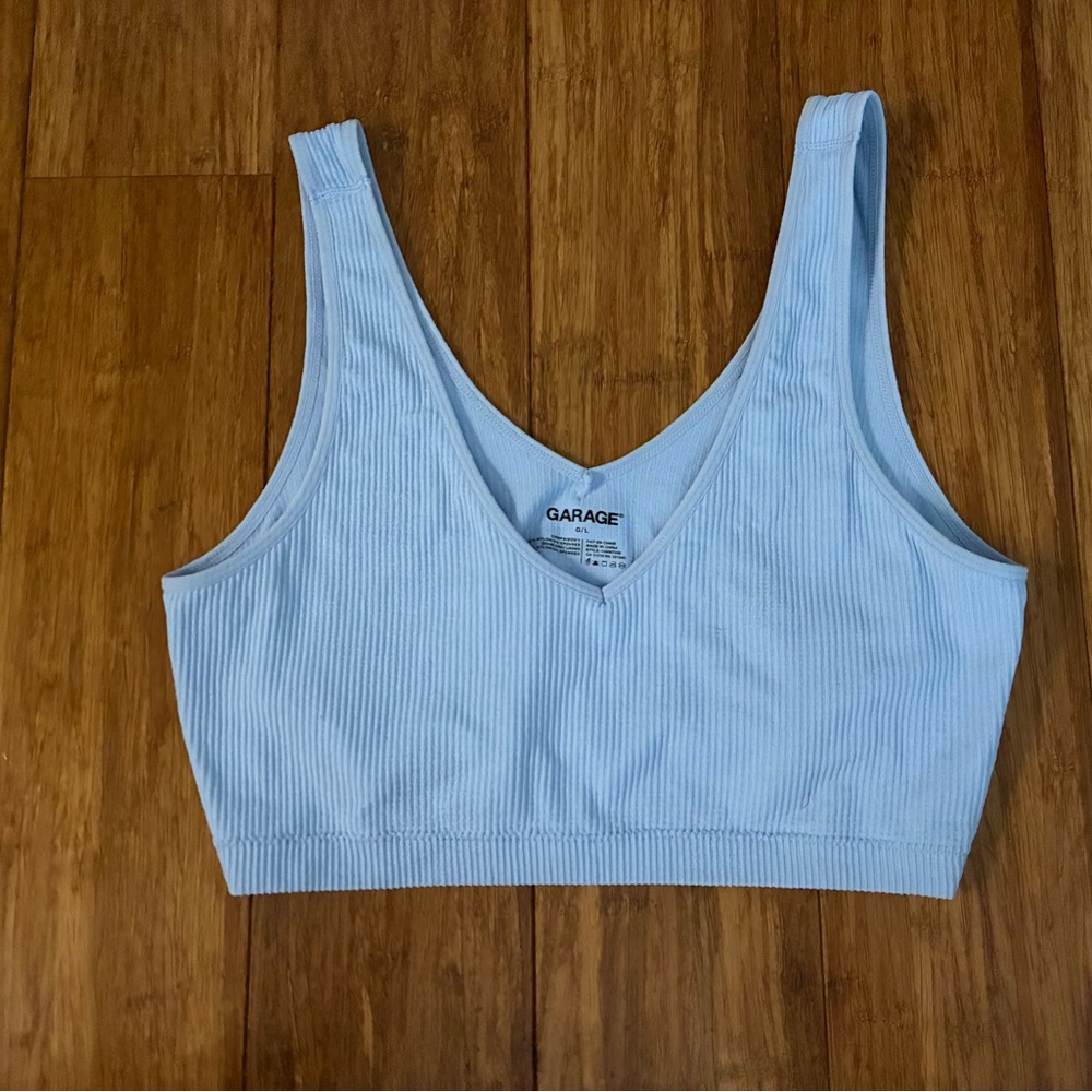 Garage Sky Blue Ribbed Bralette